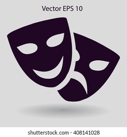 Theatrical masks laughter and crying vector illustration