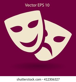 Theatrical masks laughter and crying vector illustration
