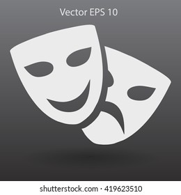 Theatrical masks laughter and crying vector illustration