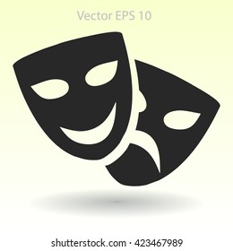 Theatrical masks laughter and crying vector illustration