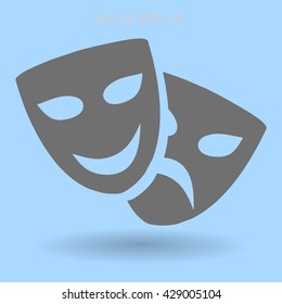 Theatrical masks laughter and crying vector illustration