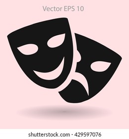 Theatrical masks laughter and crying vector illustration