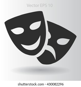 Theatrical masks laughter and crying vector illustration