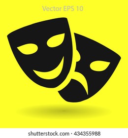 Theatrical masks laughter and crying vector illustration