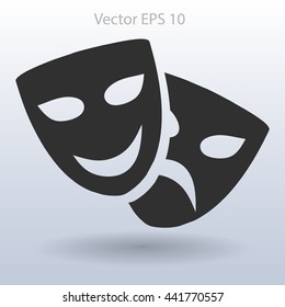 Theatrical masks laughter and crying vector illustration
