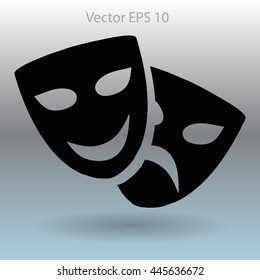 Theatrical masks laughter and crying vector illustration