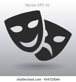 Theatrical masks laughter and crying vector illustration