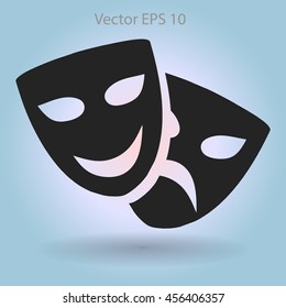 Theatrical masks laughter and crying vector illustration