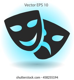 Theatrical masks laughter and crying vector illustration