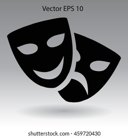 Theatrical masks laughter and crying vector illustration