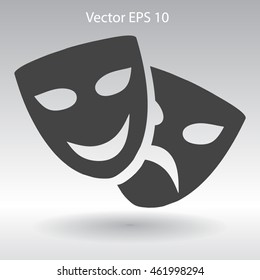 Theatrical masks laughter and crying vector illustration