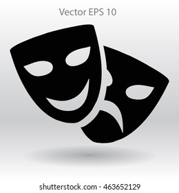 Theatrical masks laughter and crying vector illustration