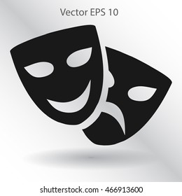Theatrical masks laughter and crying vector illustration