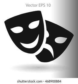 Theatrical masks laughter and crying vector illustration