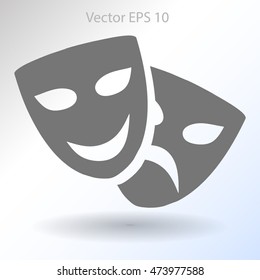 Theatrical masks laughter and crying vector illustration