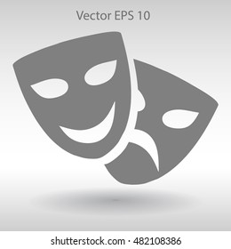 Theatrical masks laughter and crying vector illustration