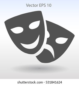 Theatrical masks laughter and crying vector illustration