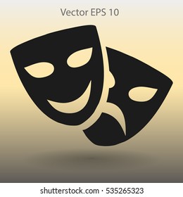 Theatrical masks laughter and crying vector illustration