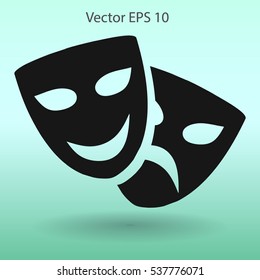 Theatrical masks laughter and crying vector illustration
