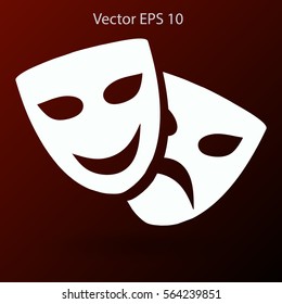 Theatrical masks laughter and crying vector illustration