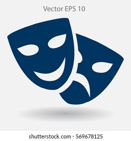 Theatrical masks laughter and crying vector illustration