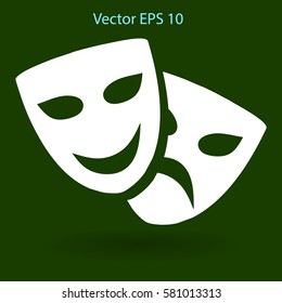 Theatrical masks laughter and crying vector illustration