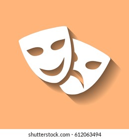 Theatrical masks laughter and crying vector illustration