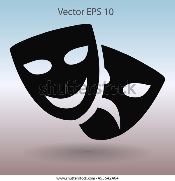 Theatrical Masks Laughter Crying Vector Illustration Stock Vector ...