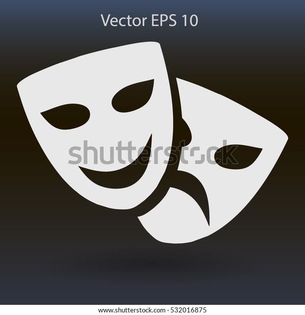 Theatrical Masks Laughter Crying Vector Illustration Stock Vector ...