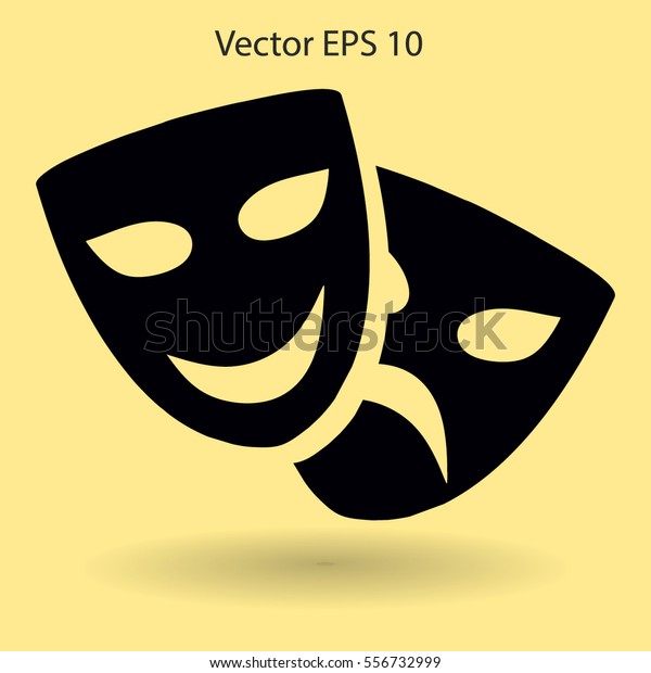 Theatrical Masks Laughter Crying Vector Illustration Stock Vector ...