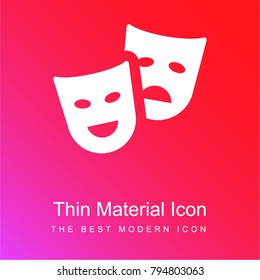 Theatrical masks red and pink gradient material white icon minimal design