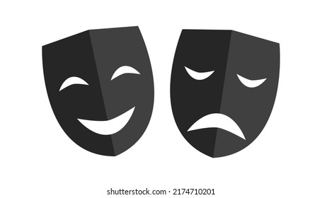 Theatrical masks. Vector illustration. stock image.