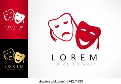 Theatrical masks vector logo
