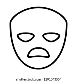 theatrical sad masks isolated icon