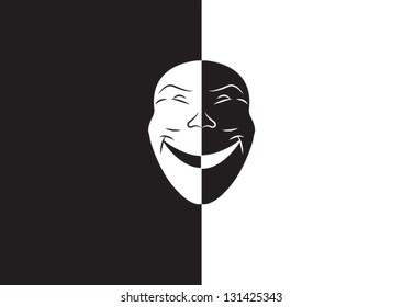 Theatrical vector black and white mask