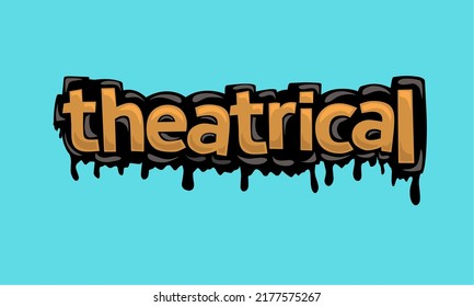 THEATRICAL writing vector design on blue background