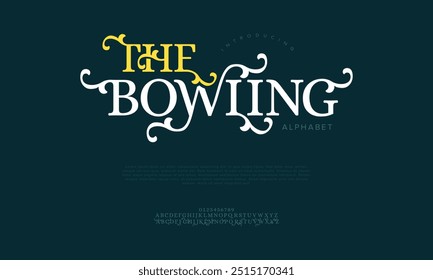 Thebowling typography beauty fashion elegant minimalist serif italic fonts decorative wedding vintage retro logos. Minimal luxury font alphabet logo. Vector illustration