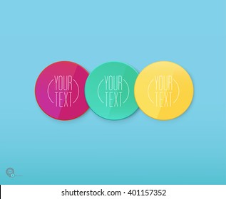 Thee Flat Cmyk Coins on a Blue Background