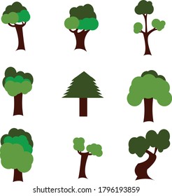 Thee vector icon set wood