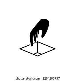 theft, box, hand icon. Simple glyph vector of universal set icons for UI and UX, website or mobile application