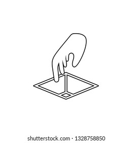 theft, box, hand icon. Simple thin line, outline vector of universal icons for UI and UX, website or mobile application