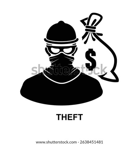 Theft icon isolated on background vector illustration.