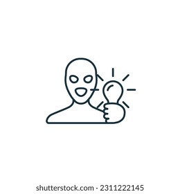 Robo de icono de idea. Signo monocromo simple de la colección de propiedad intelectual. Robo de icono de idea para logotipo, plantillas, diseño web e infografías.