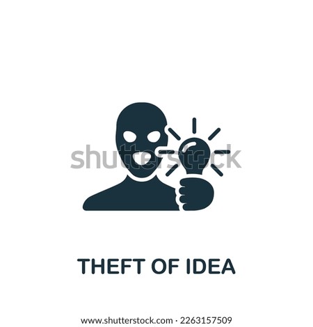 Theft of idea icon. Monochrome simple sign from intellectual property collection. Theft of idea icon for logo, templates, web design and infographics.