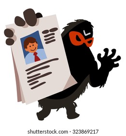 Theft identity. Vector illustration Flat