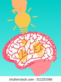 Theft of intellectual property. Idea Stealing. Vector illustration