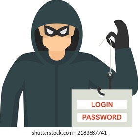 Theft and Pickpocket vector icon design, White Collar Crime symbol, Computer crime Sign, security breakers stock illustration, browser hijacker Concept