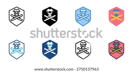Theft Protection icons set multiple style collection. Editable stroke 
