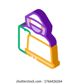 Diebstahl von Technologie Laptop, Smartphone-Symbol Vektor. Isometrischer Diebstahl von Technologie Laptop, Smartphone-Schild. farbige einzelne Symbolillustration
