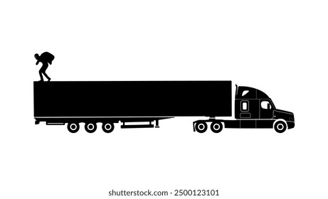  theft from truck, black isolated silhouette